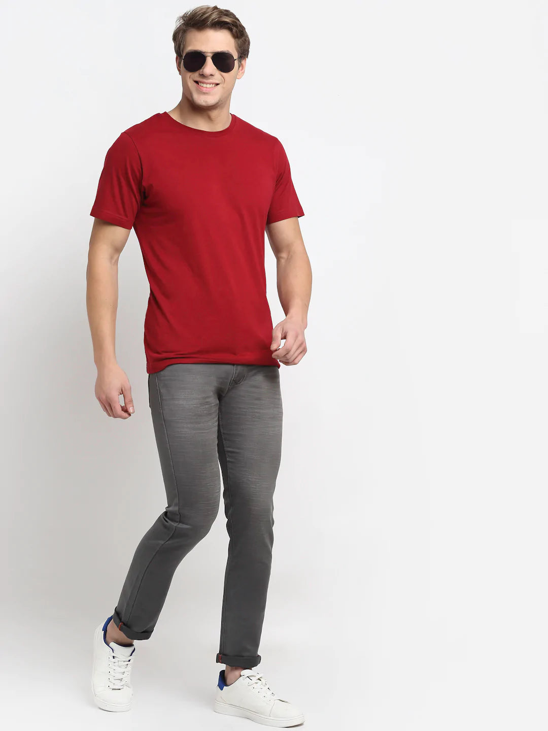 Men Grey Slim Fit Heavy Fade Stretchable Jeans