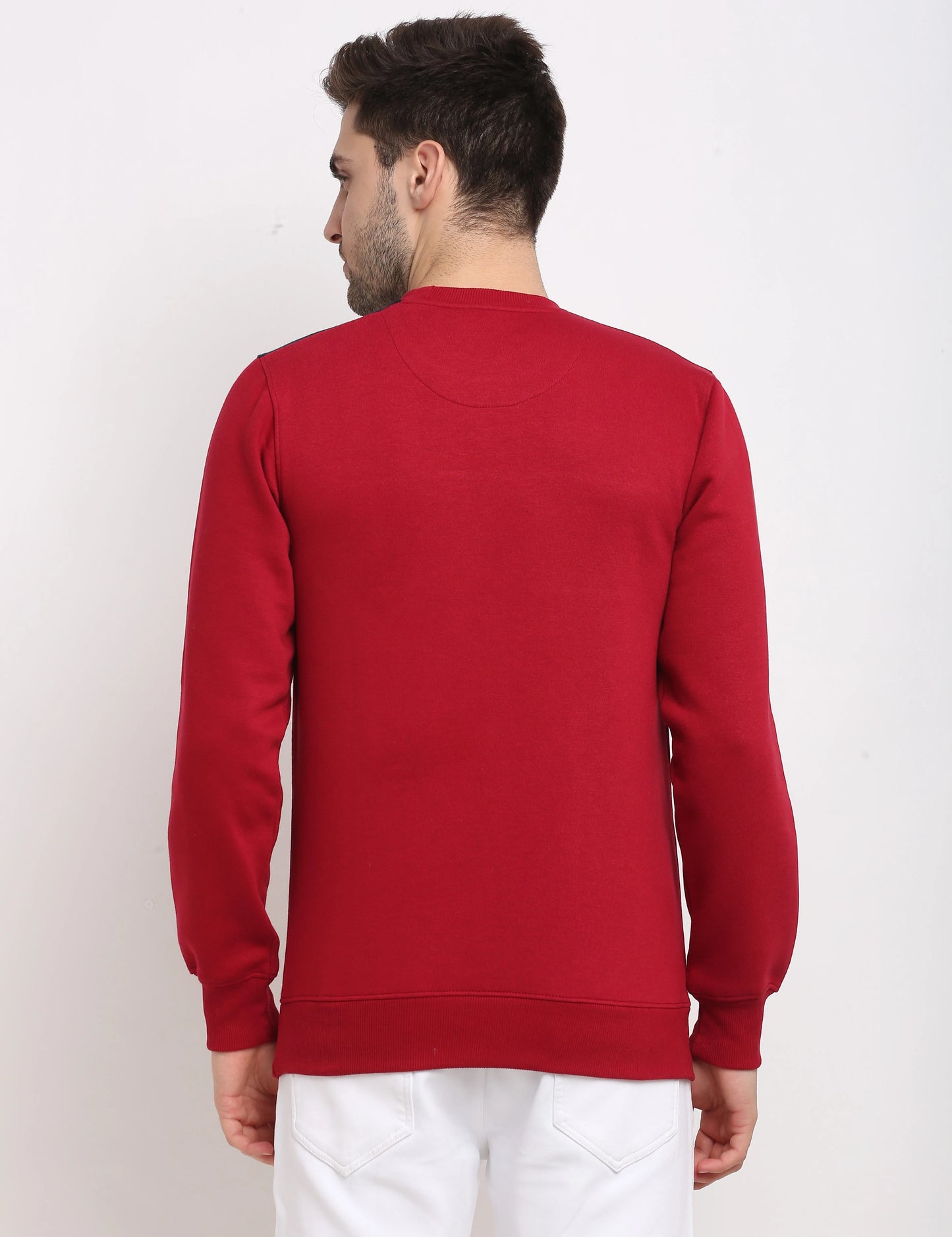 Men Red Colourblocked Sweatshirt