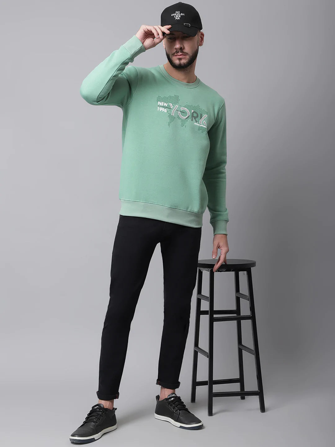 Men Green Printed Sweatshirt