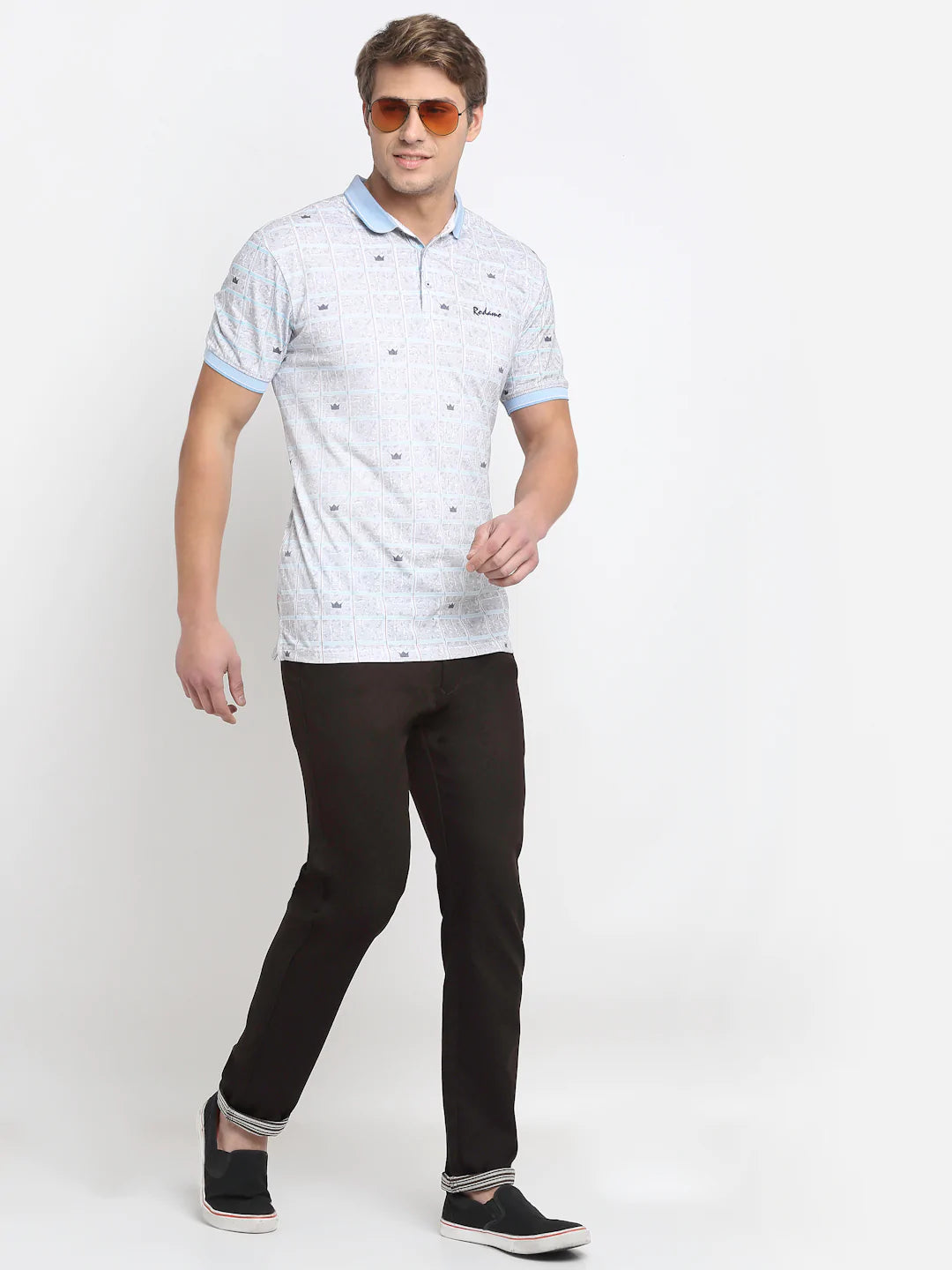 Men Brown Slim Fit Cotton Trousers