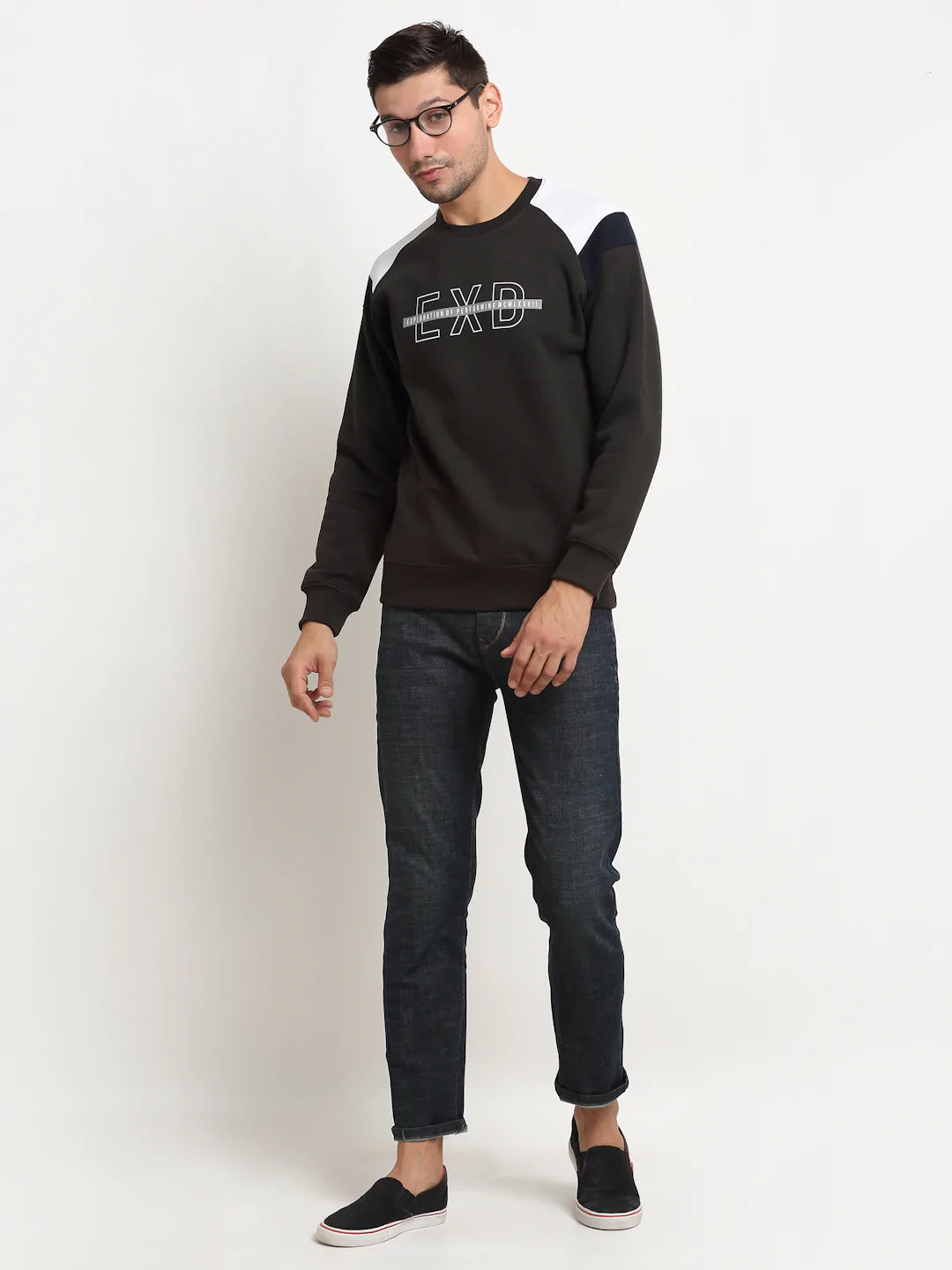 Men Brown Printed Sweatshirt