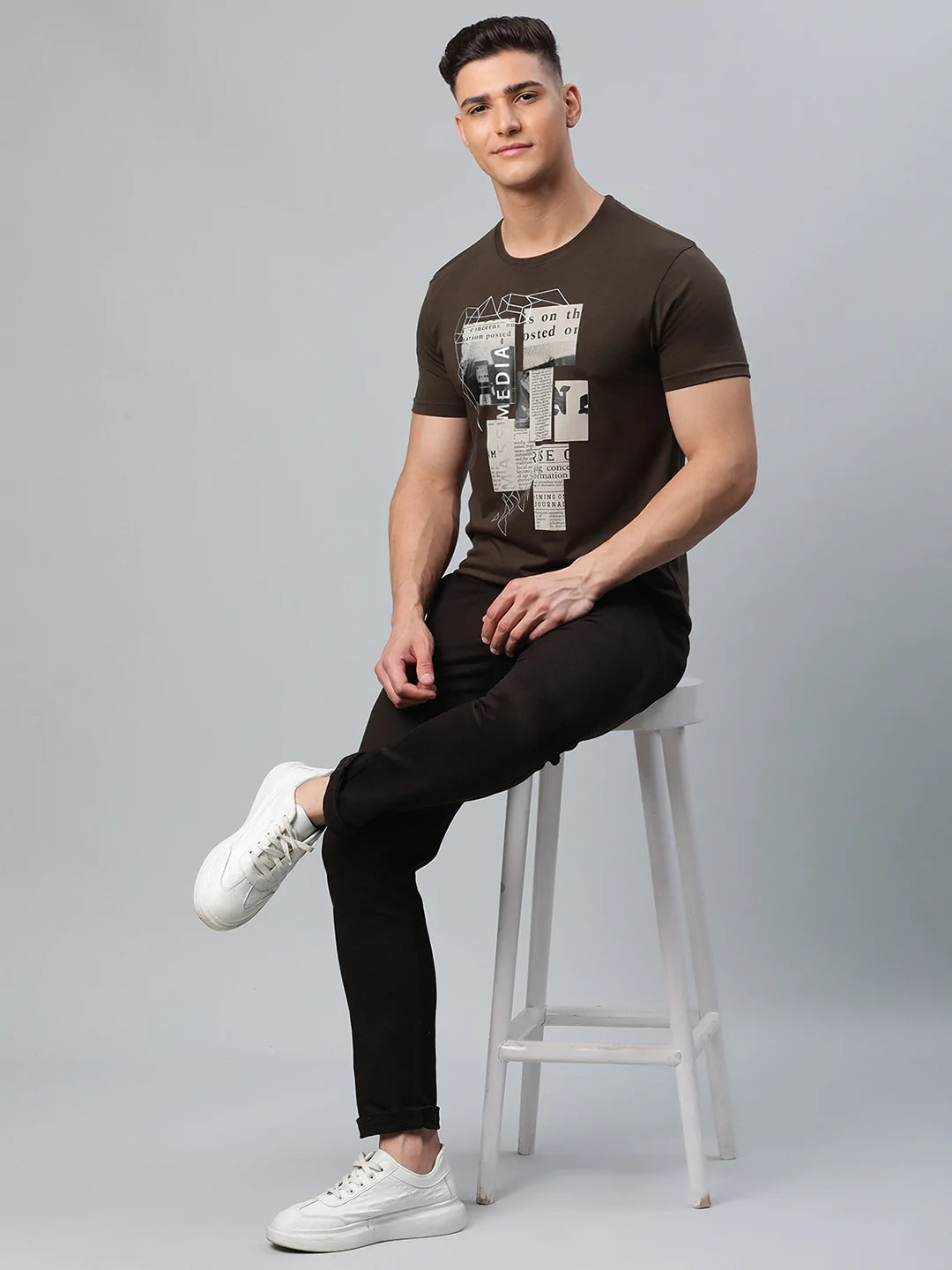 Men Brown Slim Fit Chinos Trousers