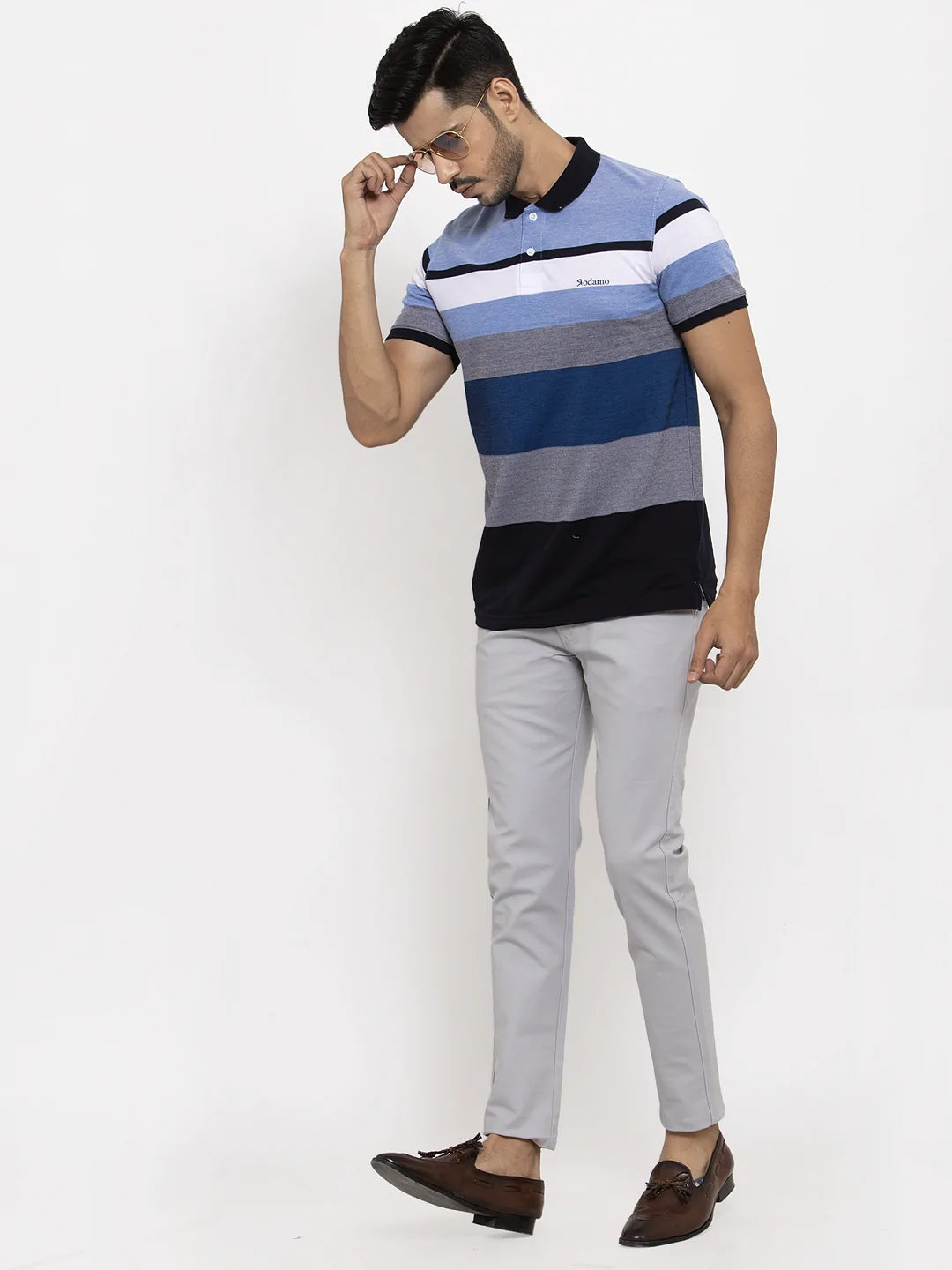 Men Grey Slim Fit Trousers