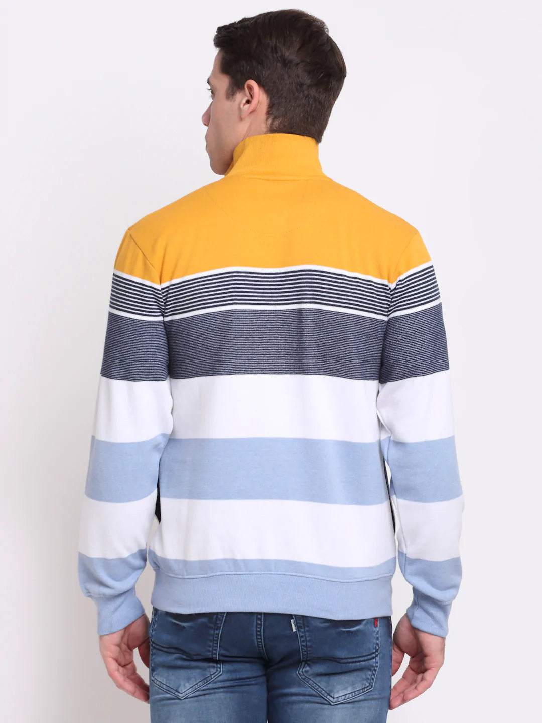 Men Multicoloured Striped Sweatshirt