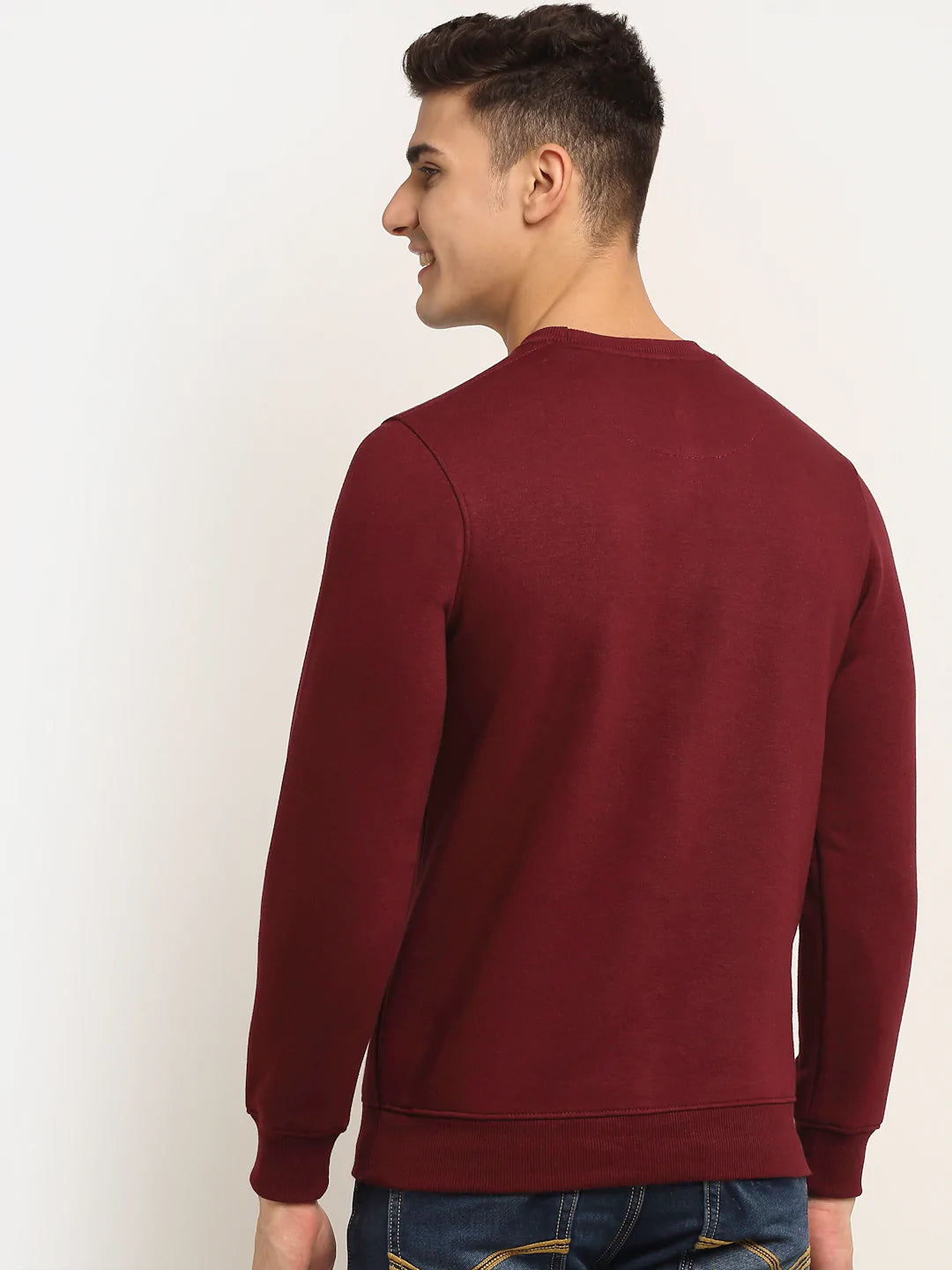 Men Maroon Printed Sweatshirt