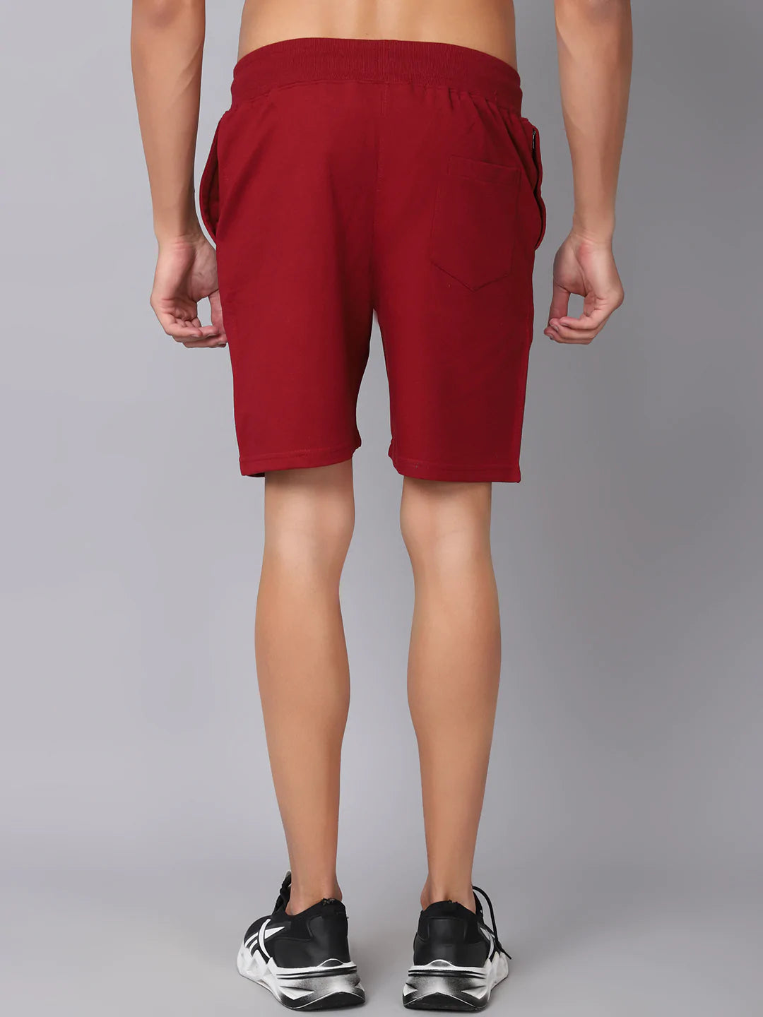 Men Maroon Printed Slim Fit Sports Shorts