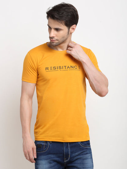 Men Green, Mustard & White Pack of 3 Solid Cotton Lounge Tshirts