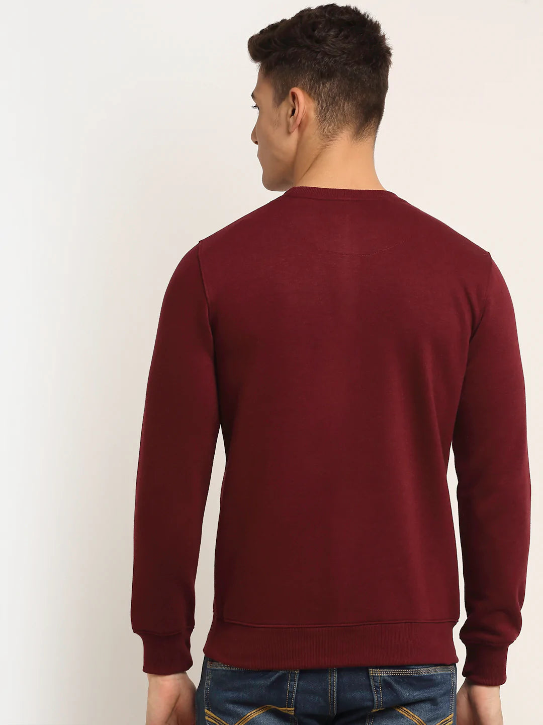 Men Maroon Printed Sweatshirt
