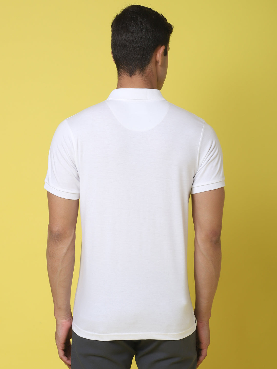 Typography Printed Polo Collar Slim Fit T-shirt