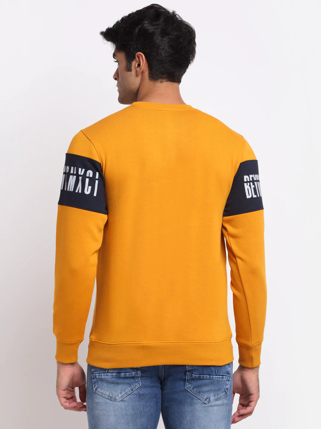 Men Mustard Printed Sweatshirt