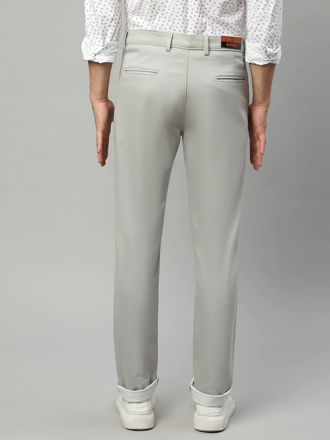 Men Grey Slim Fit Trousers