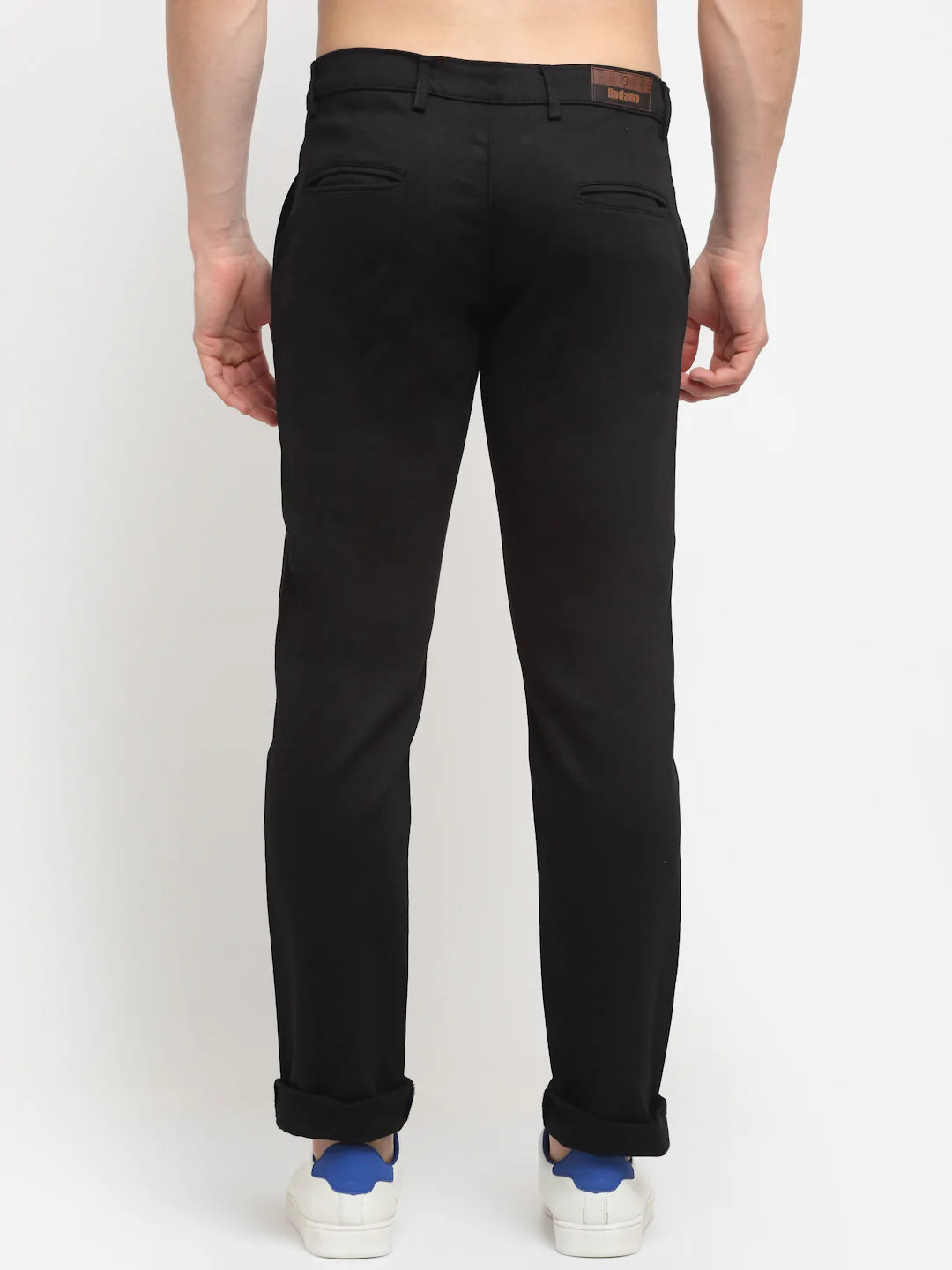 Men Black Slim Fit Chinos Trousers