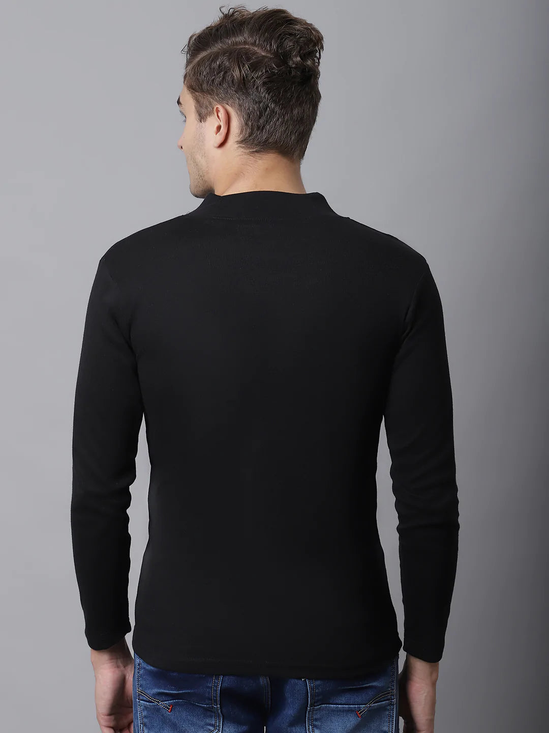 Men Black Slim Fit Cotton T-shirt