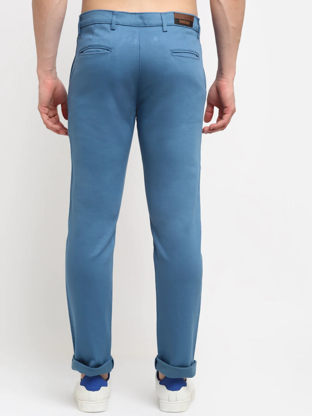 Men Blue Slim Fit Chinos Trousers