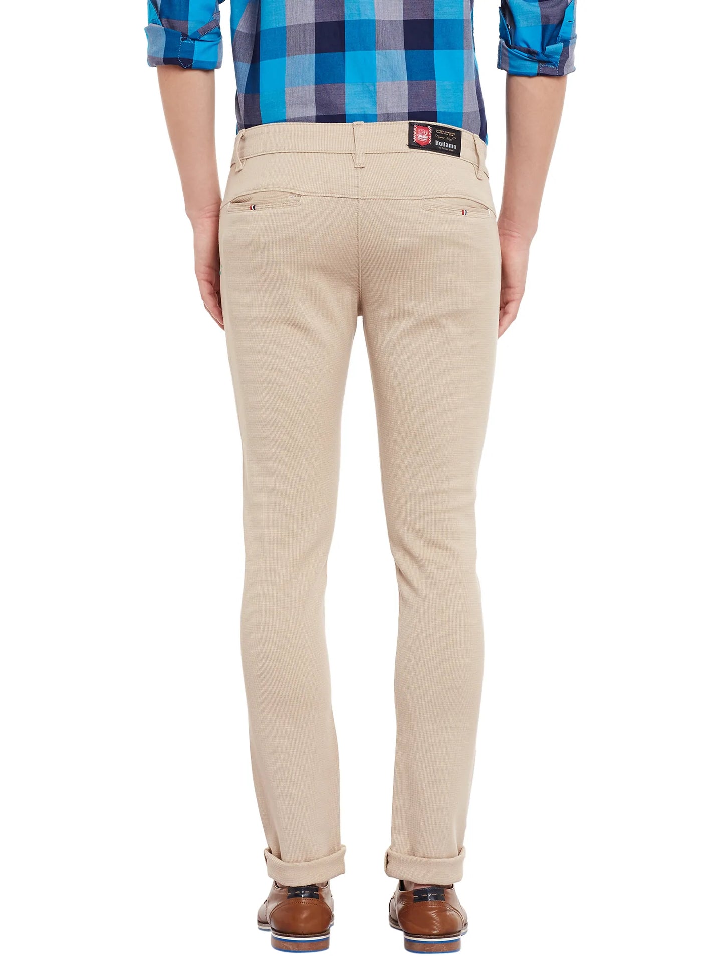 Men Beige Slim Fit Trousers