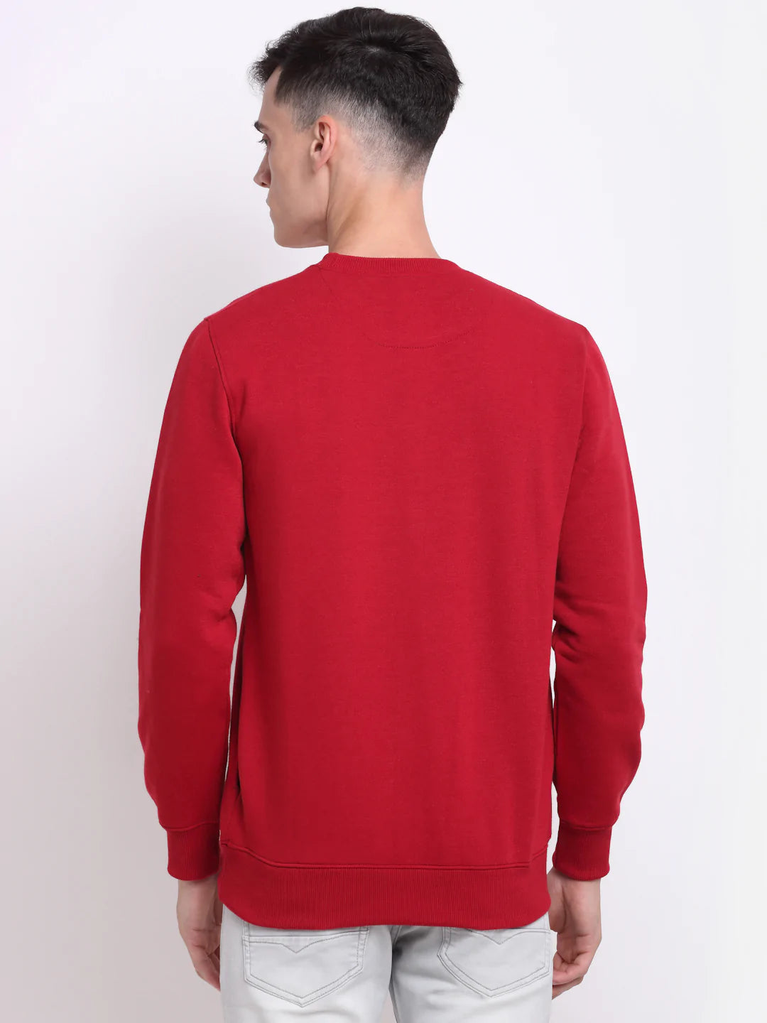 Men Red Printed Sweatshirt