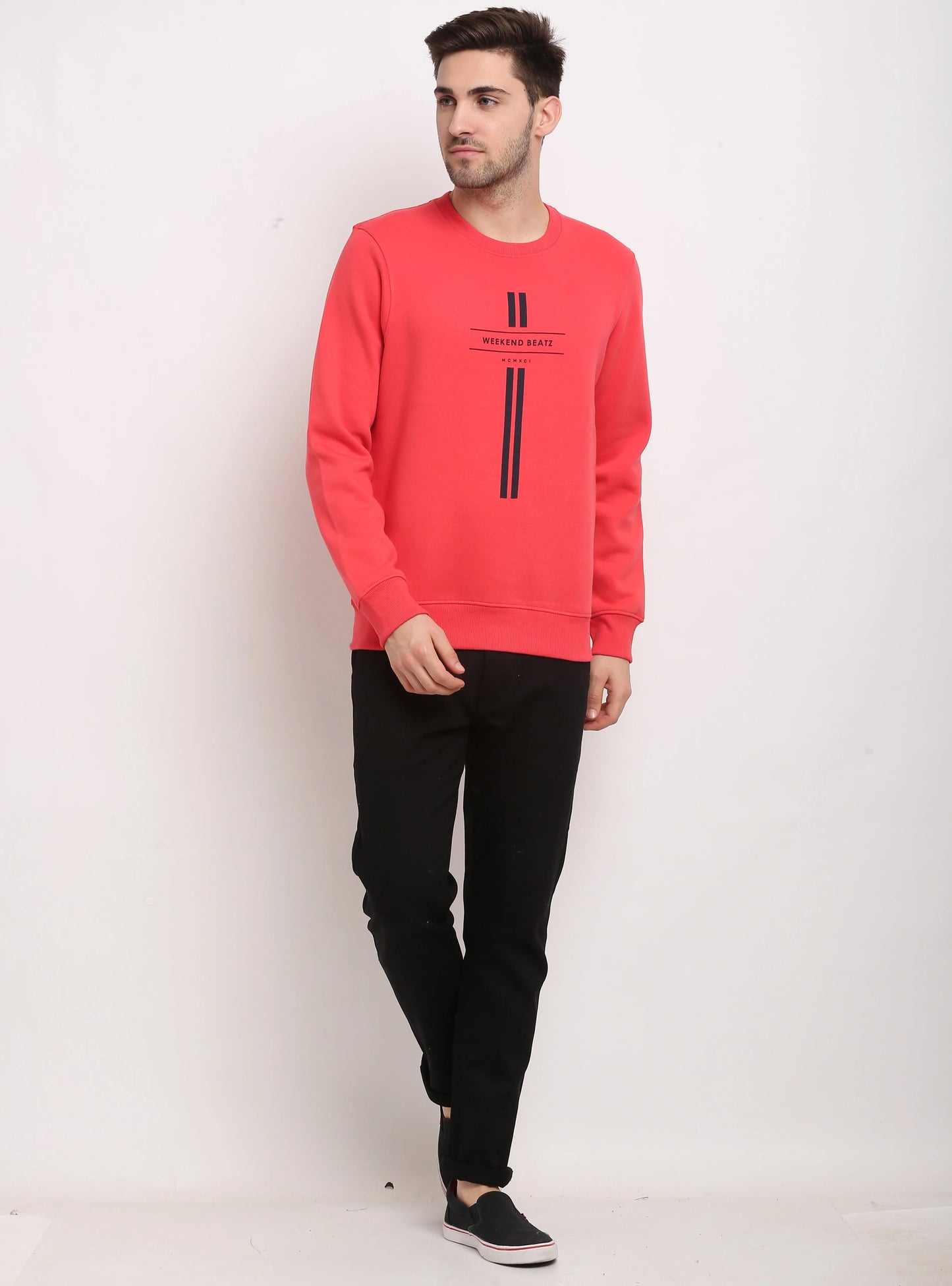 Men Maroon Printed Sweatshirt