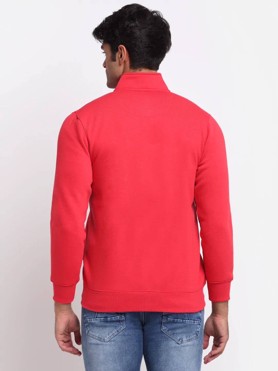 Men Red  White Colourblocked Sweatshirt