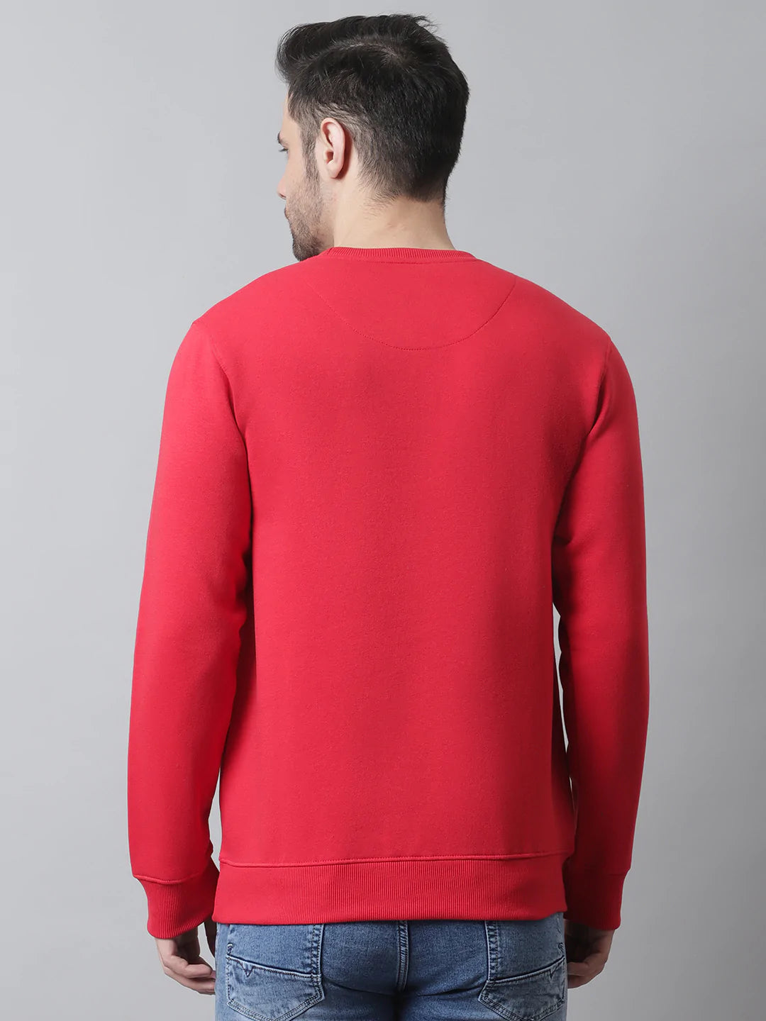 Men Typhography  Printed Pullover Fleece Sweatshirt