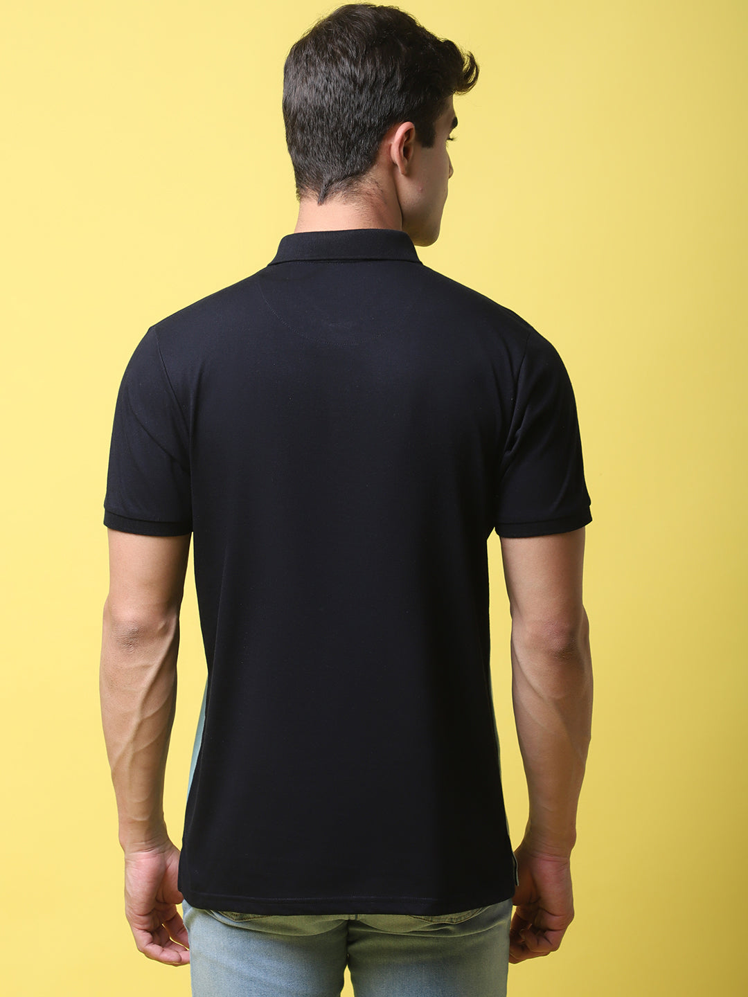 Colourblocked Polo Collar Slim Fit T-shirt