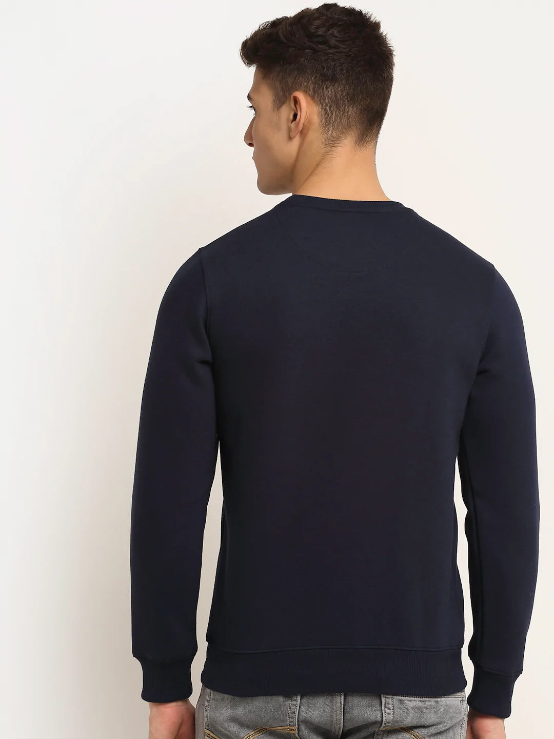 Men Navy Blue Printed Sweatshirt