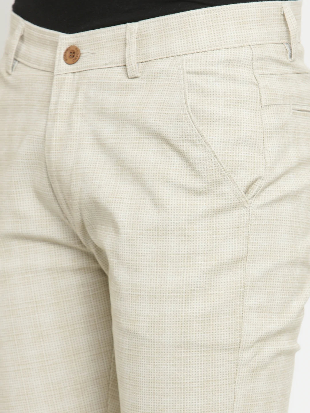 Men Beige Slim Fit Trousers