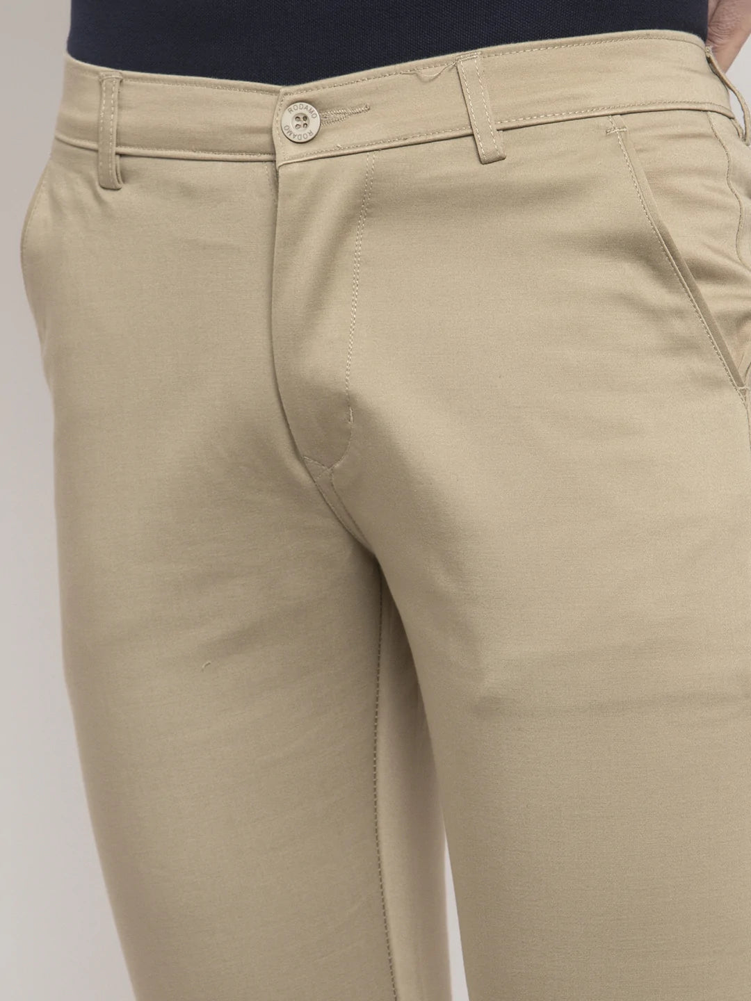 Men Beige Slim Fit Trousers