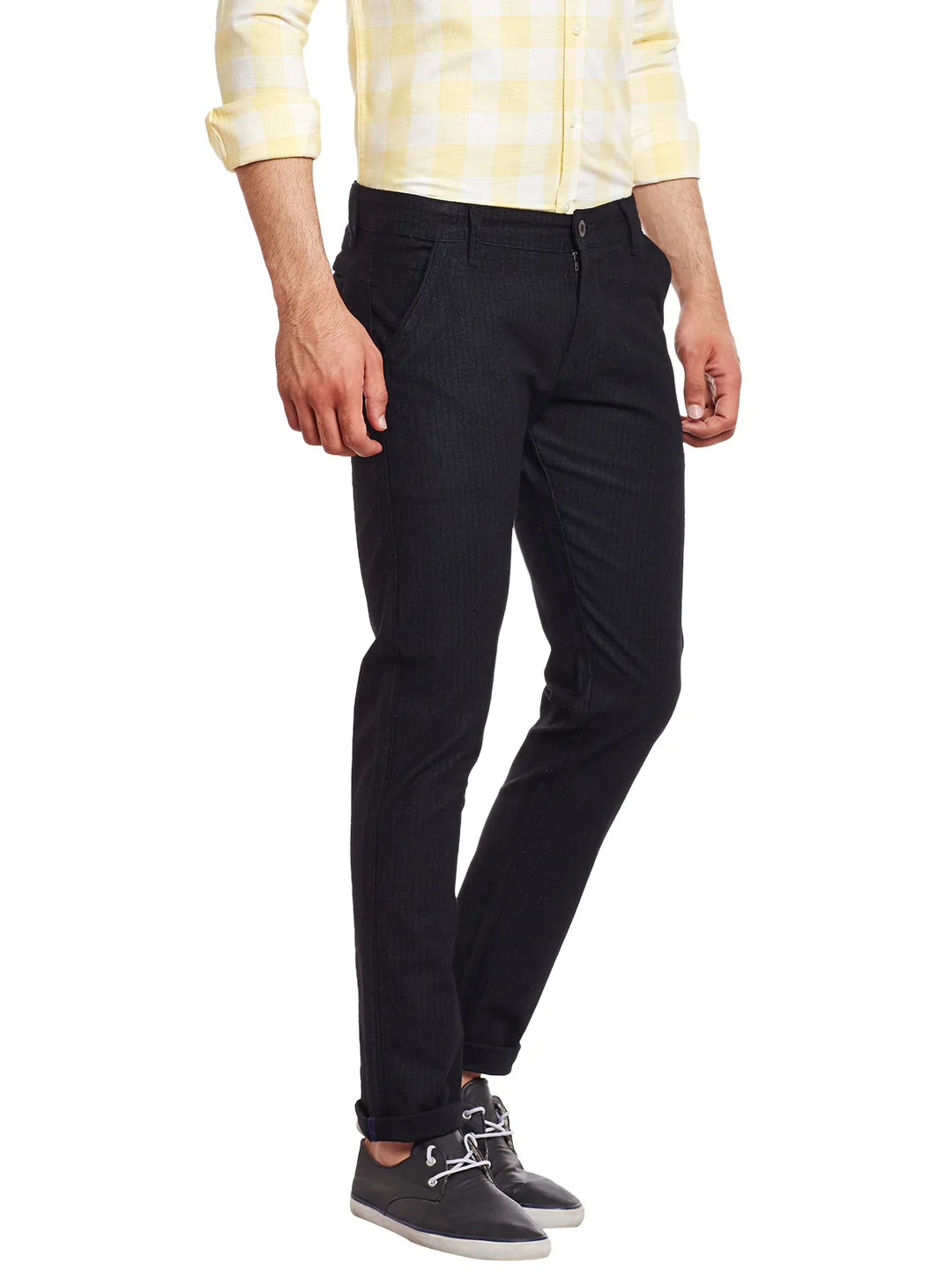 Men Black Slim Fit Trousers