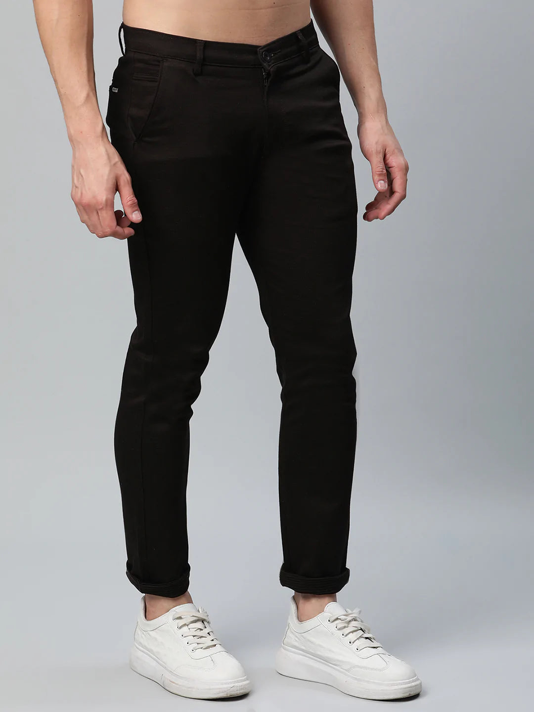 Men Brown Slim Fit Chinos Trousers