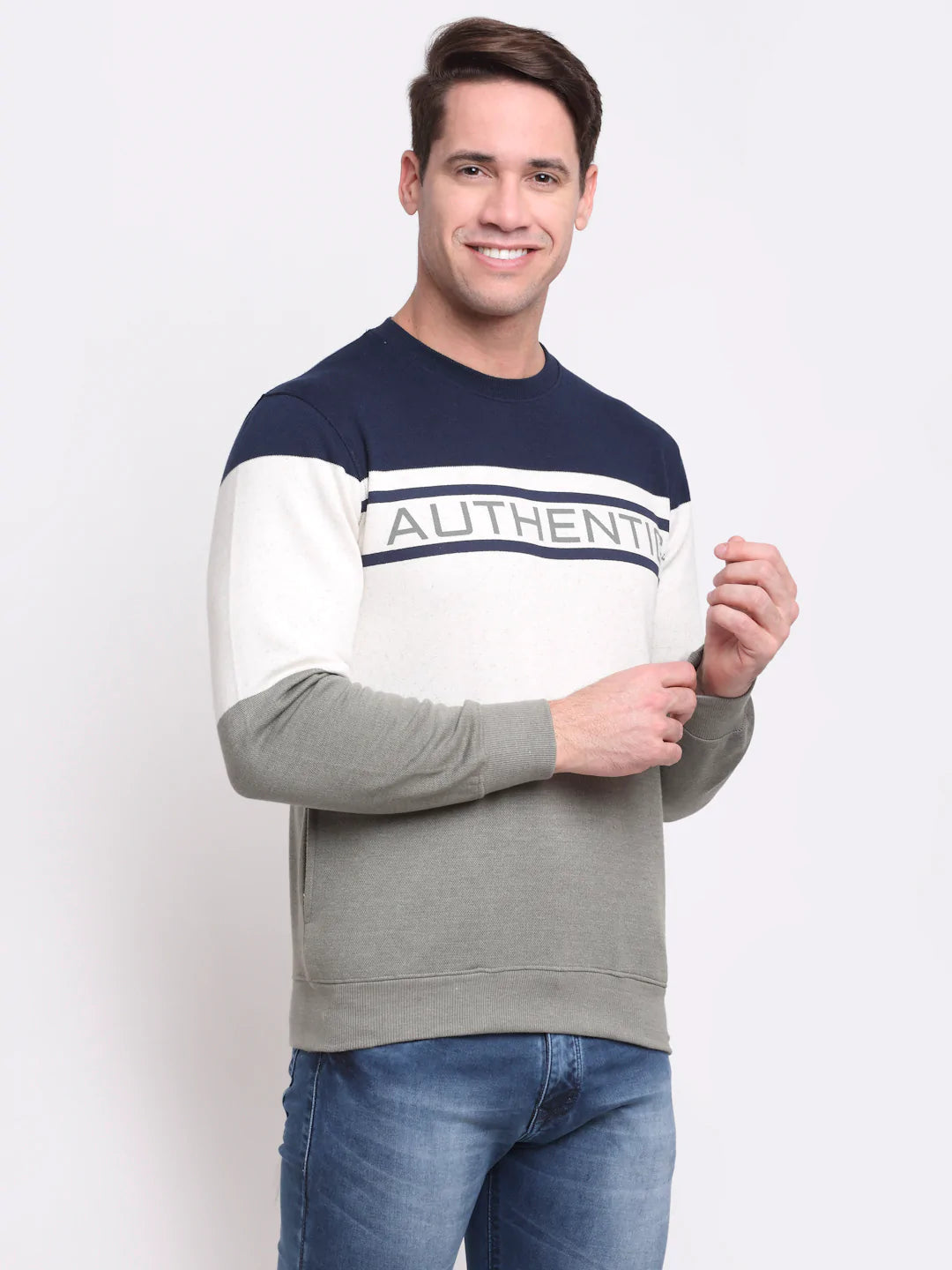 Men Multicoloured Colourblocked Sweatshirt
