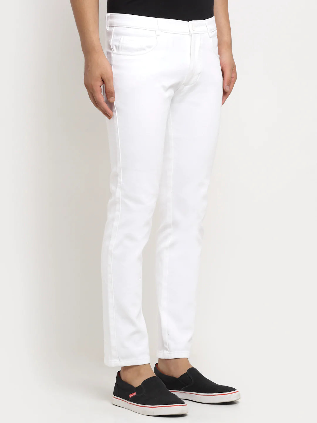 Men White Slim Fit Jeans