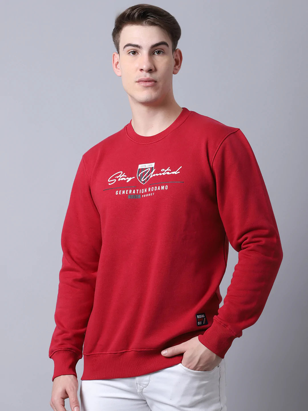 Men Red Printed Sweatshirt