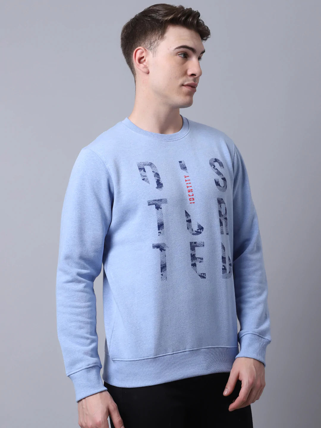 Men Blue Printed Sweatshirt