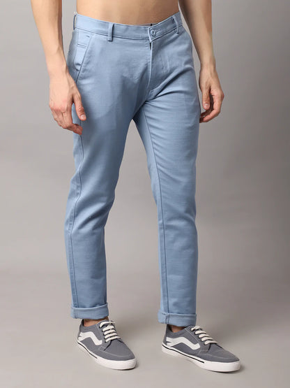 Men Blue Slim Fit Trousers
