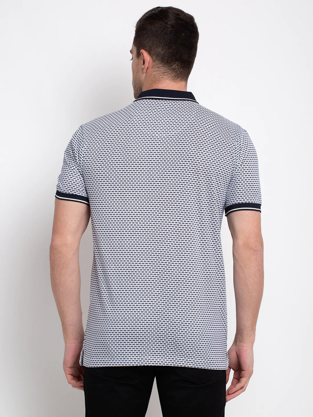 Men Off-White Printed Polo Collar T-shirt