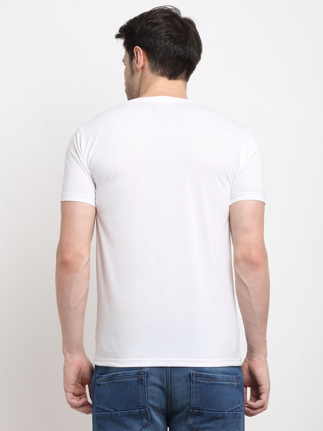 Men White, Grey & Navy Pack of 3 Solid Cotton Lounge Tshirts