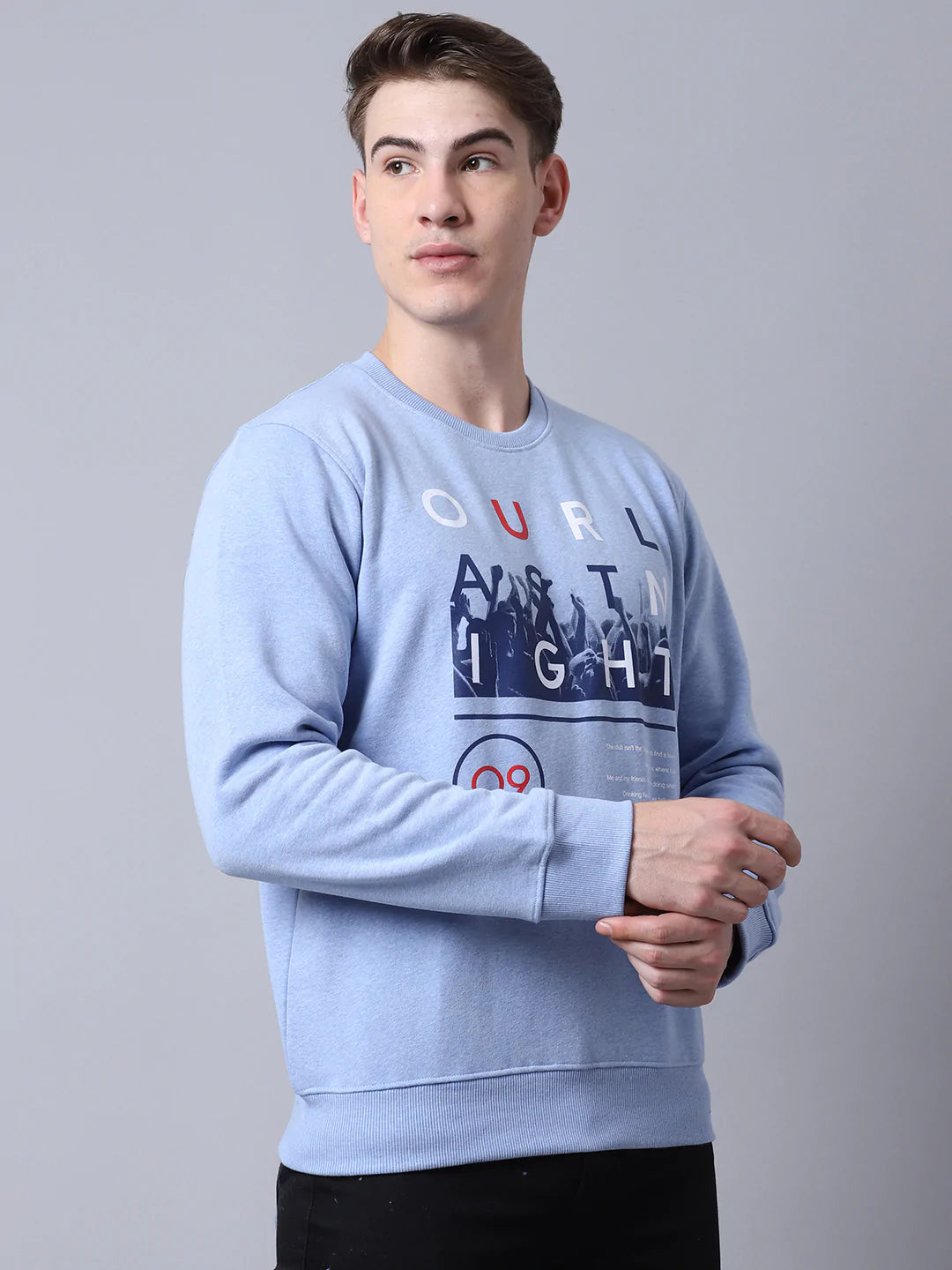 Men Blue Printed Sweatshirt