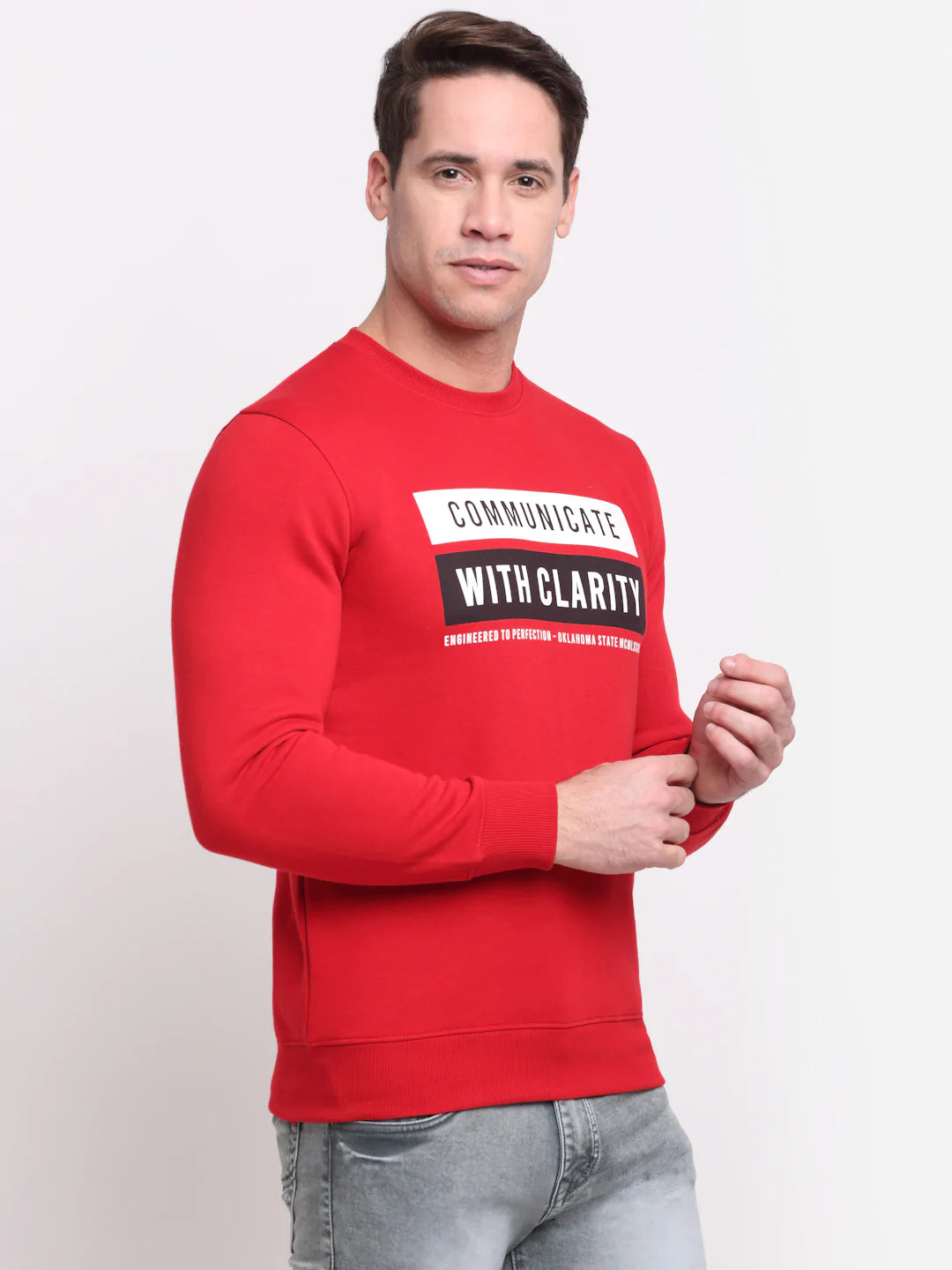 Men Red Printed Sweatshirt
