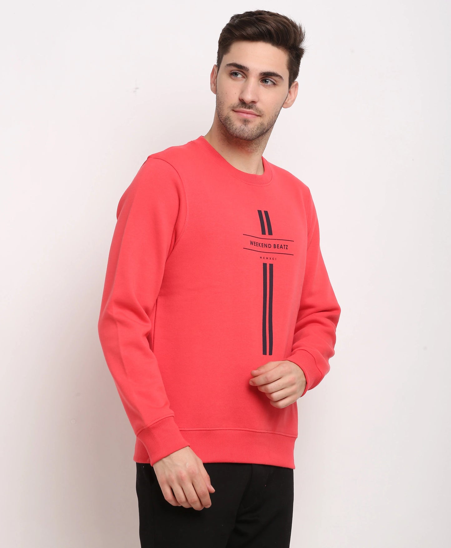 Men Maroon Printed Sweatshirt