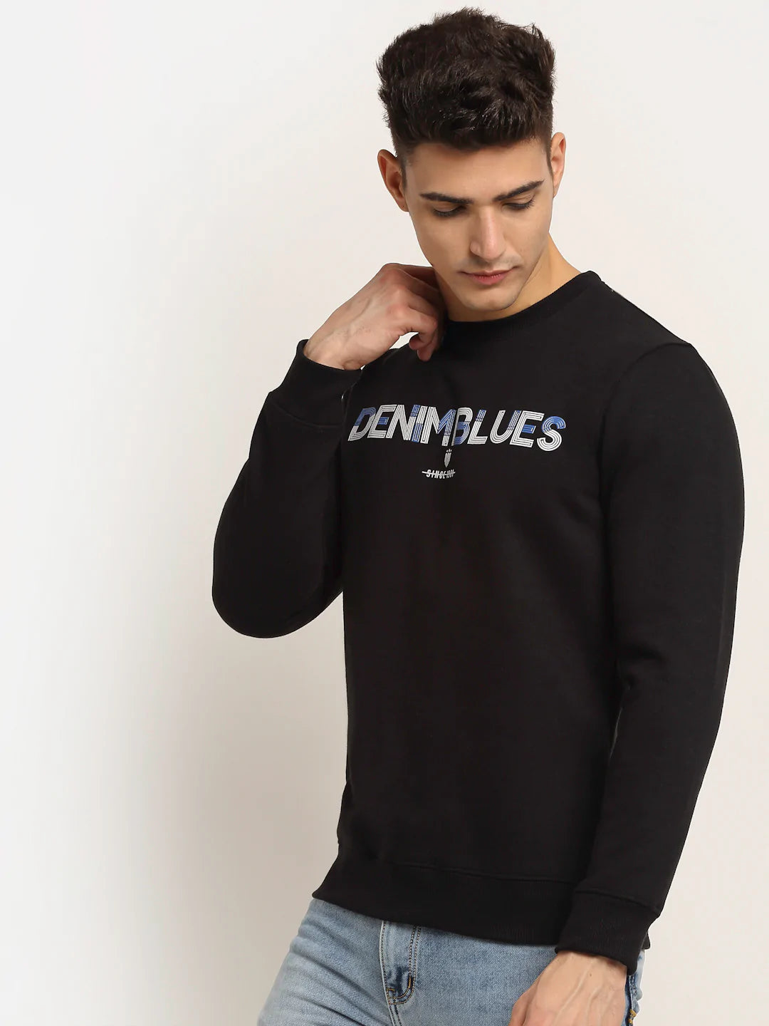 Men Black Printed Sweatshirt