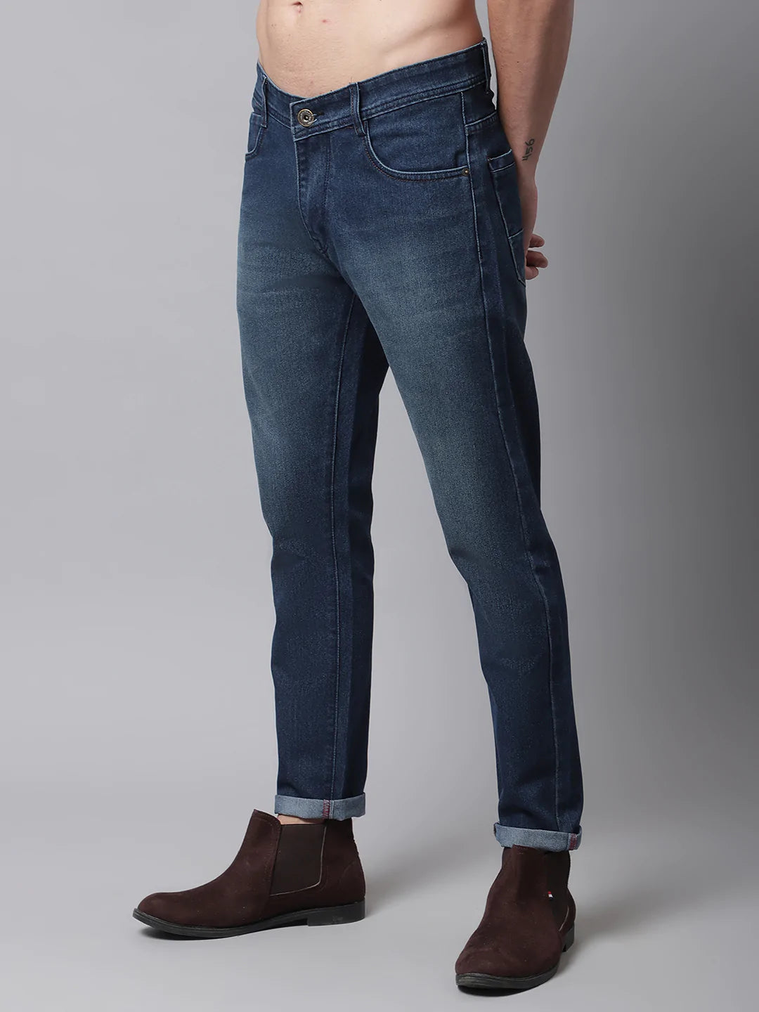 Men Blue Slim Fit Light Fade Stretchable Jeans