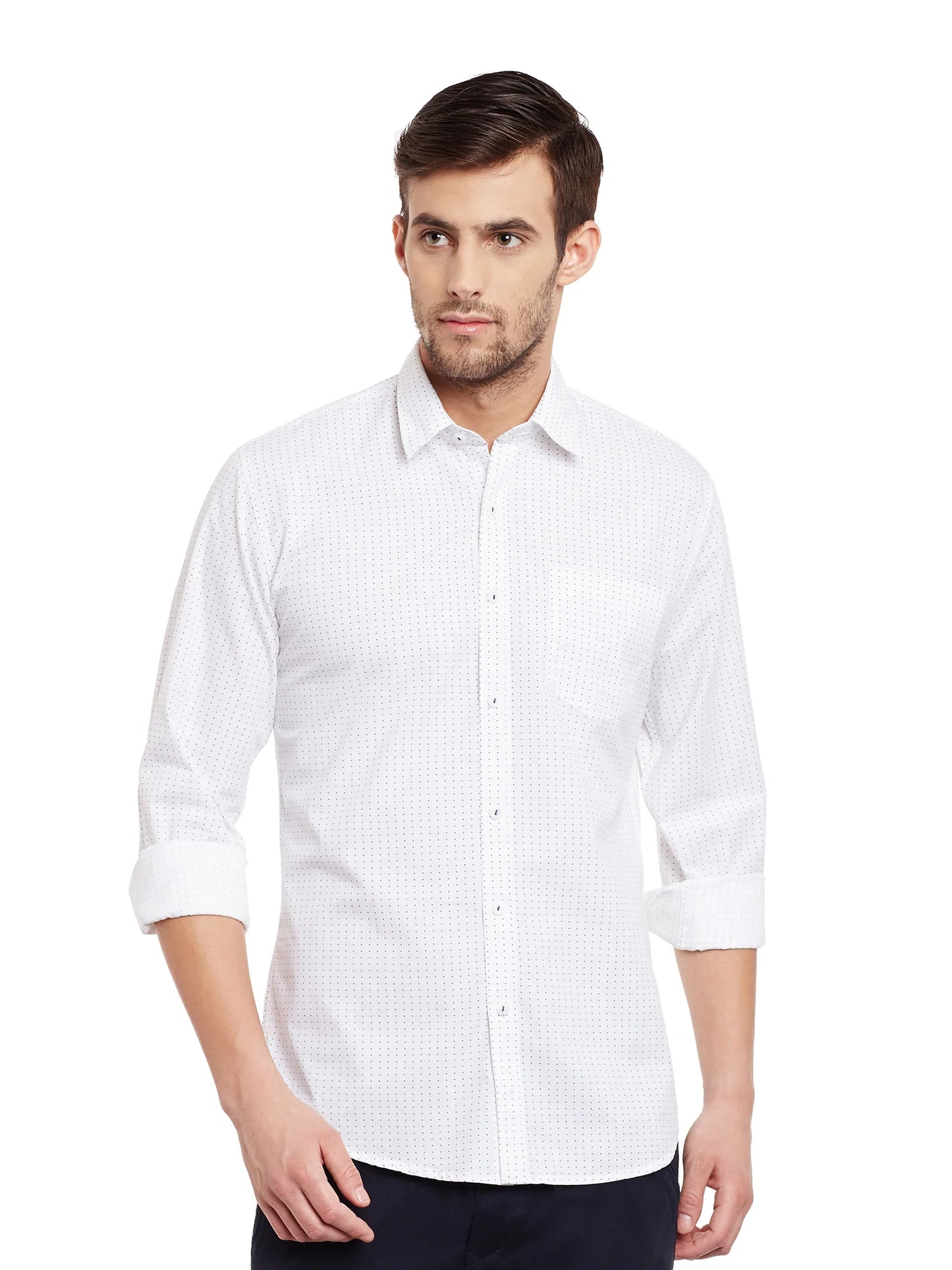 Men White Slim Fit Shirts