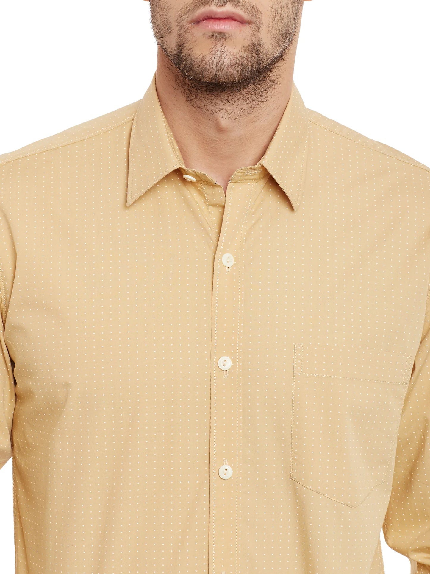 Men Khaki Slim Fit Shirts