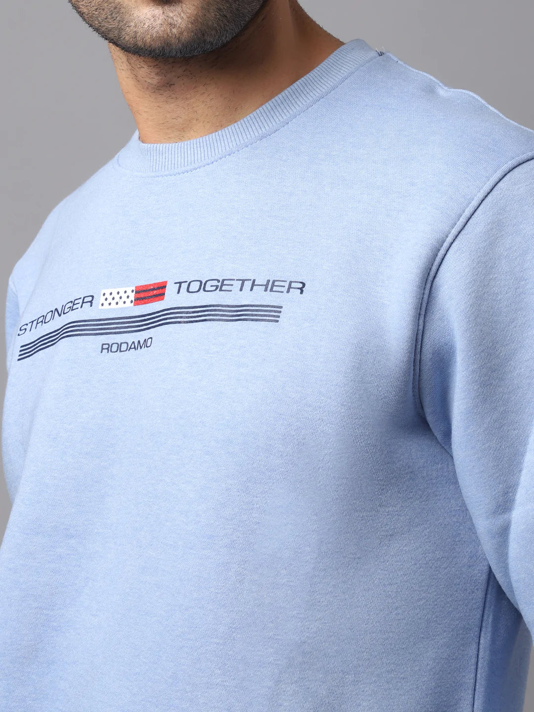 Men Blue Printed Sweatshirt