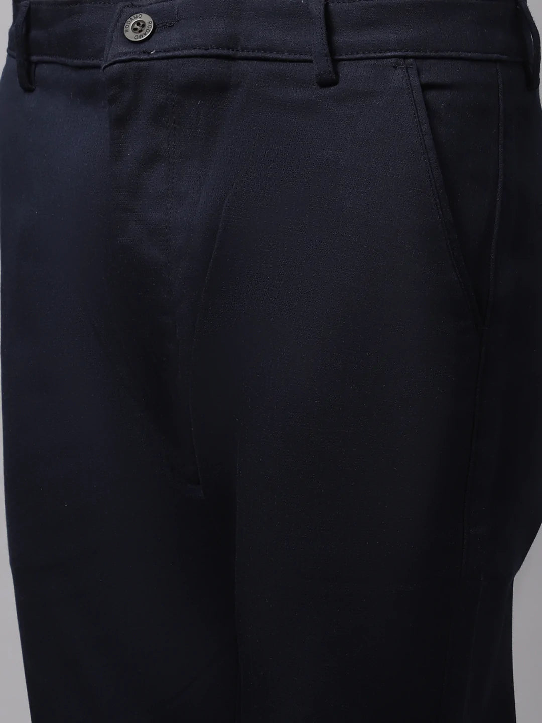 Men Navy Blue Slim Fit Chinos Trousers