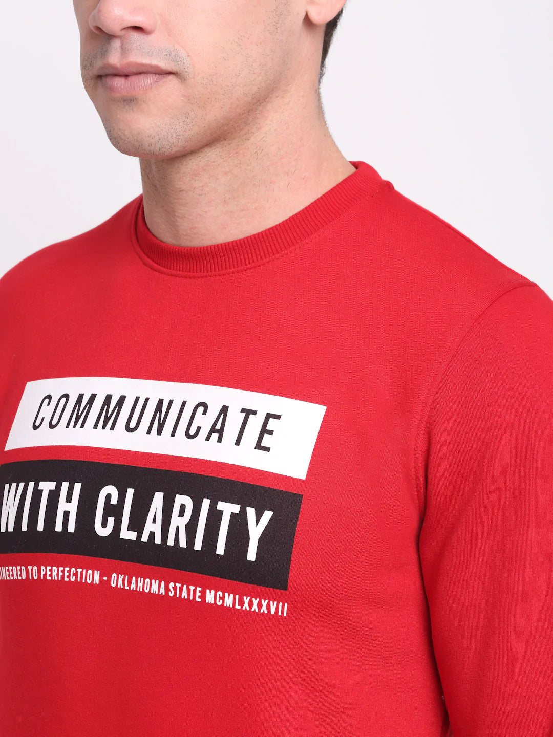 Men Red Printed Sweatshirt