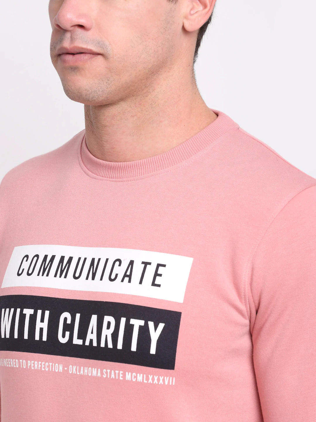 Men Pink Printed Sweatshirt