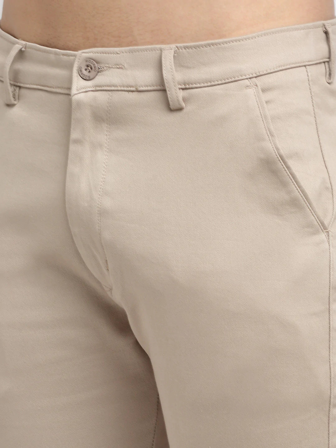 Men Beige Slim Fit Chinos Trousers