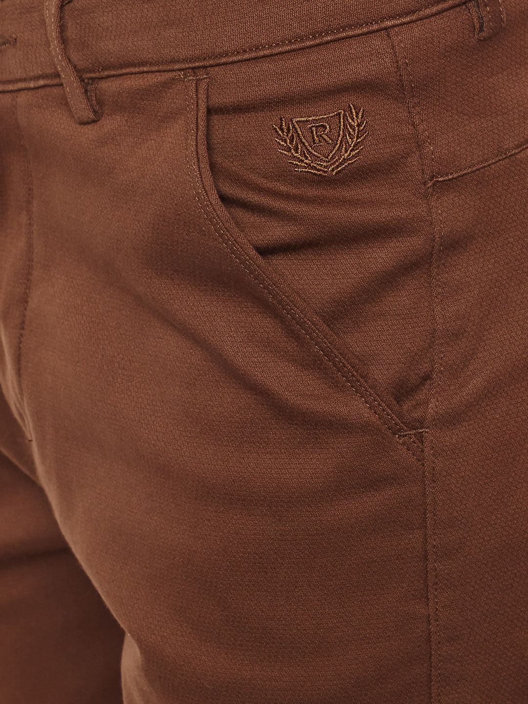 Men Brown Slim Fit Trousers