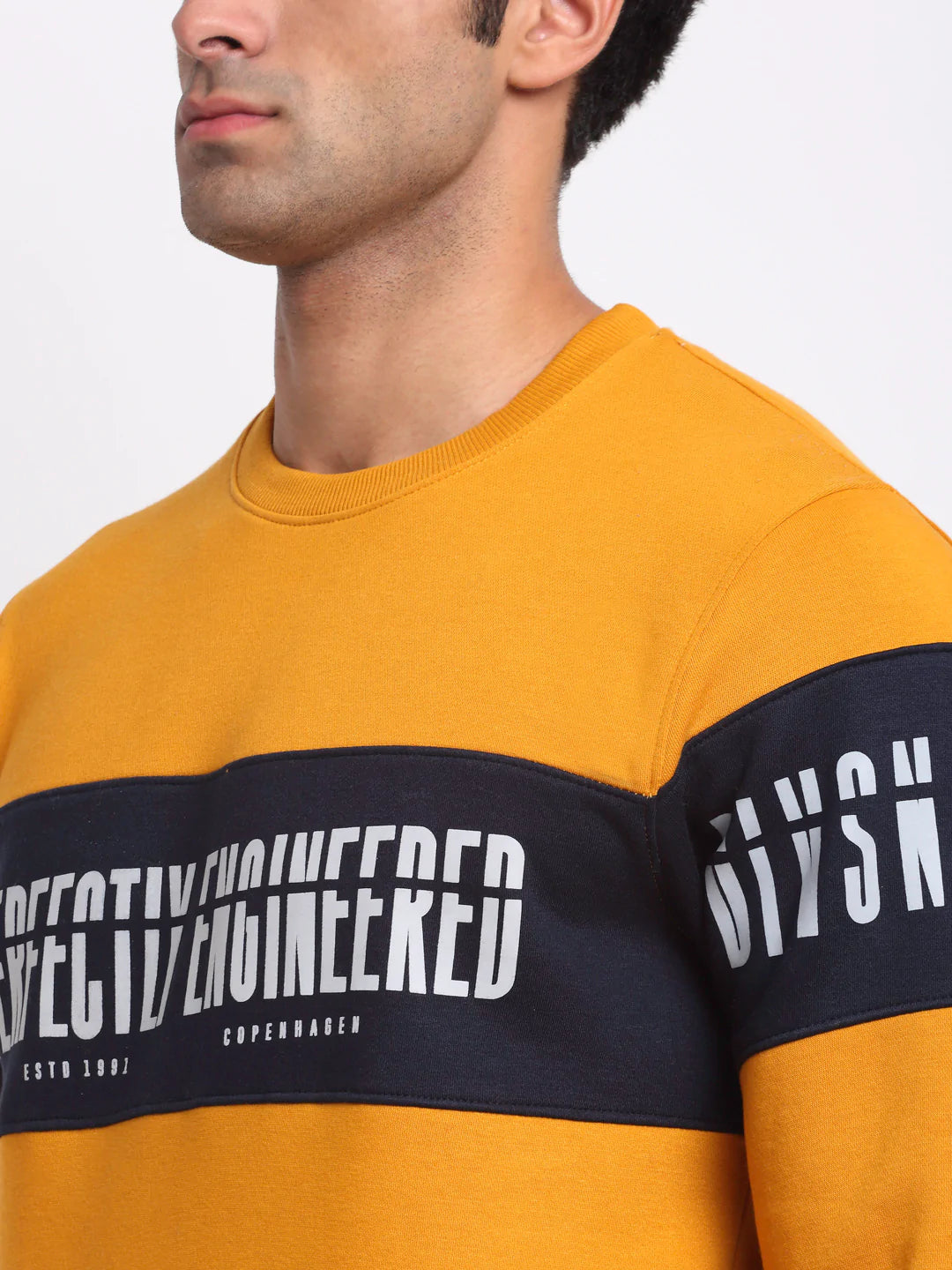 Men Mustard Printed Sweatshirt